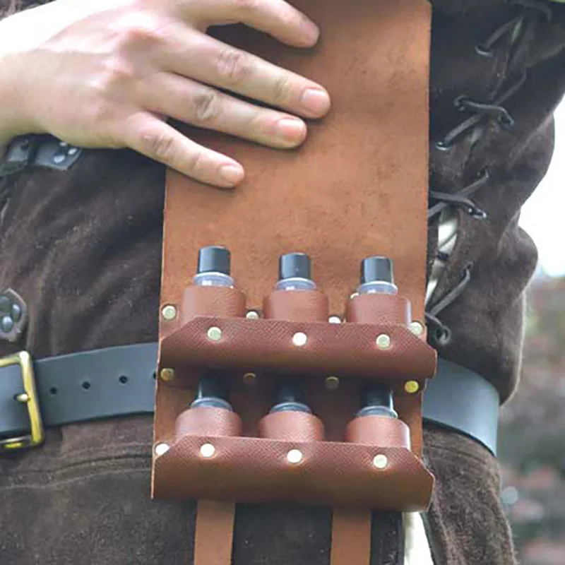 Medieval Renaissance Witch Wizard PU Leather Potion Bottle Pouch Vial Holder Alchemist Healer Cosplay Costume Steampunk Belt Bag 2
