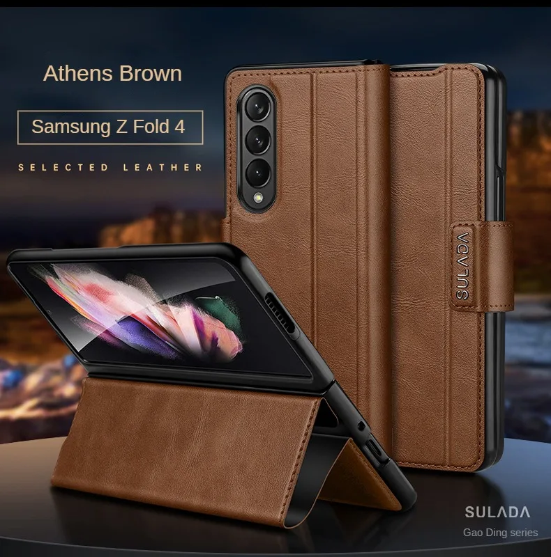 For Huawei Mate X5 Case SULADA High-fixed Magnetic Attraction Bracket Folding Case All-inclusive for Mate X3 X2 Leather Case