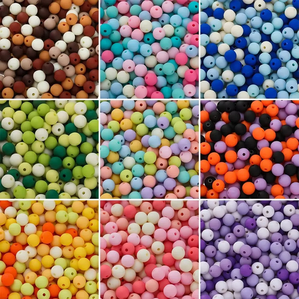 10/20/50/100Pcs 6-16mm Colorful Matte Acrylic Beads Round Loose Spacer Beads for Jewelry Making DIY Bracelet Necklace Findings