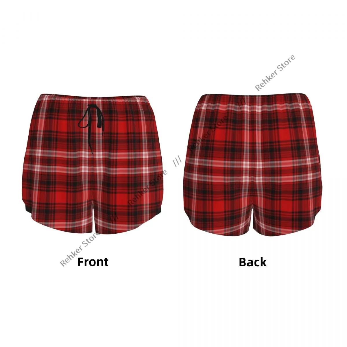 Workout-Shorts für Damen, Fitness, schnell trocknend, doppellagige Shorts, kariert, nostalgisches Streifenmuster, Yoga, kurze Hosen, Gym-Leggings