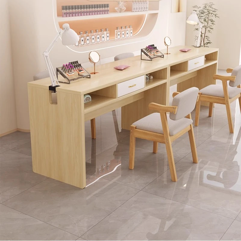 /Salon European Nail Desk White Drawer Organizer Simple Manicure Table Light Luxury Cleaning Tavolo Per Unghie Salon Furniture