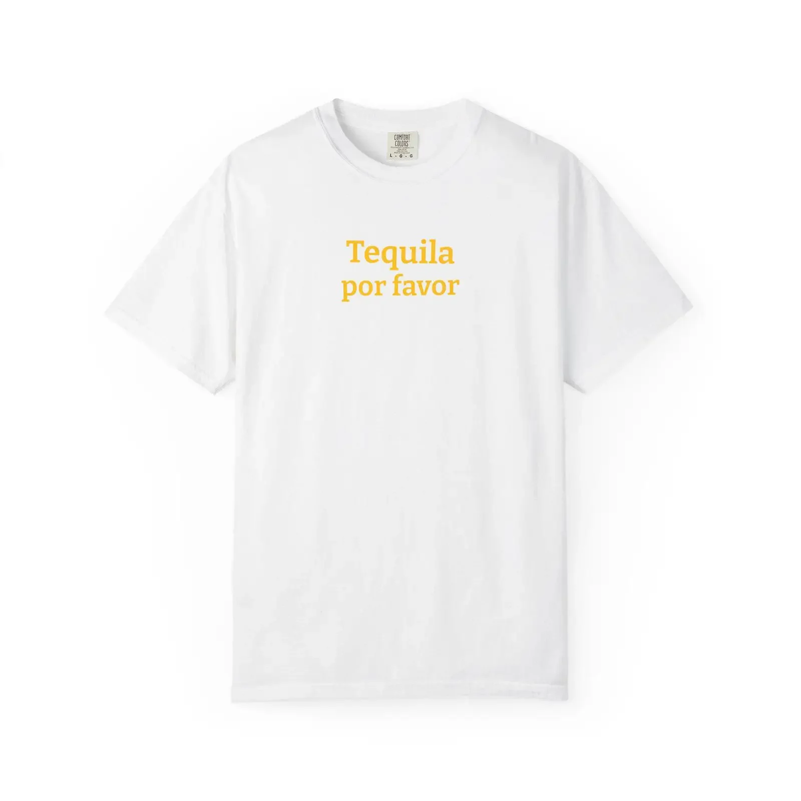T-shirt Tequila por favor avec phrase espagnole, design minimaliste, vintage, délavé, confortable, unisexe, homme, extensible, graphique décontracté