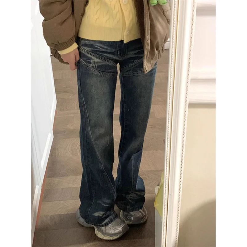 

Flared Jeans Women Kawaii Cute Sweet Japanese Harajuku Korean Aesthetic Pastel Color Pink Spring Light Soft White Blue Kawaii