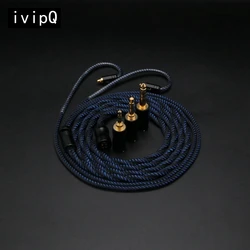 ivipQ-310 In-ear Headphone Cable, Single Crystal Copper Silver Plated, with Modular Plug, Supports 2pin/MMCX/Dual 3.5/IE900