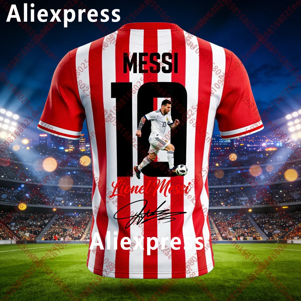 عرض ساخن لعام 2026 ميسي # 10 قميص مخطط - ملابس جامعي ممتازة تعرض نمطًا الموجود على الميدان