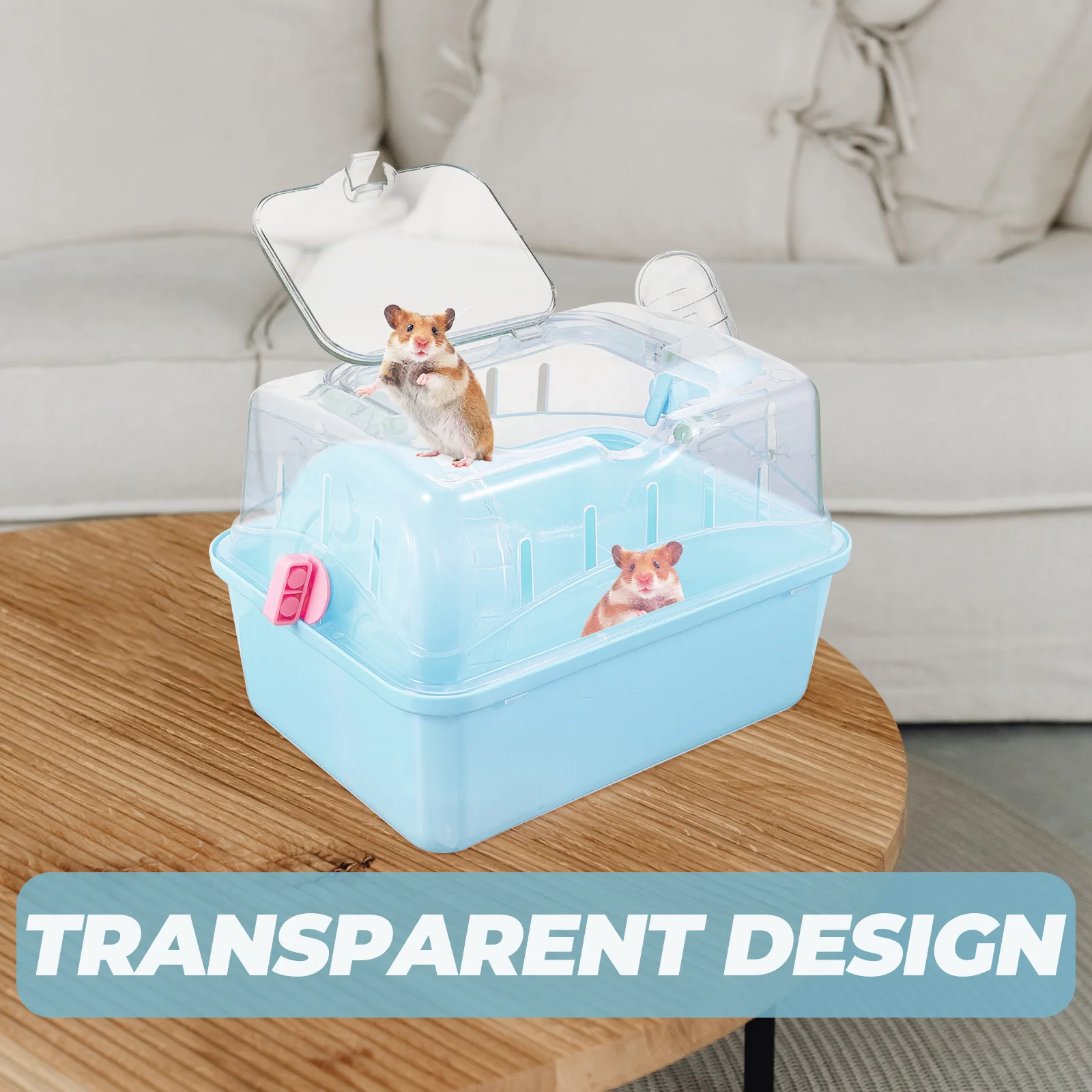 صندوق حمل الهامستر المحمول، تصميم شفاف، قفص سفر بلاستيكي قوي للحيوانات الأليفة الصغيرة، المشي لمسافات طويلة في الهواء الطلق، التسوق، استخدام مترو الأنفاق