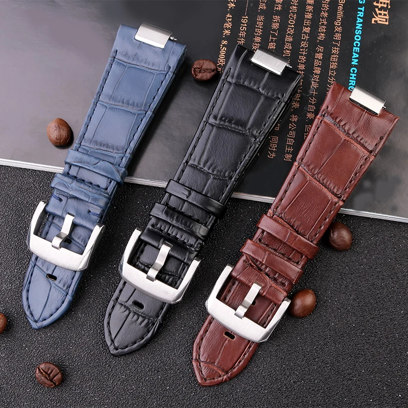 For Tissot 1853 Super Player PRX Series T137.410/T137.407 Genuine Leather Watchband T137 Men's Raised Leather Watch Strap 12mm