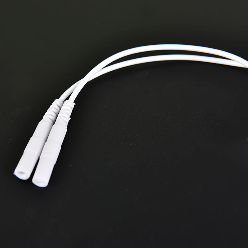 2pcs 2.0mm ear pain relief clip tens electrode lead wire connecting cable