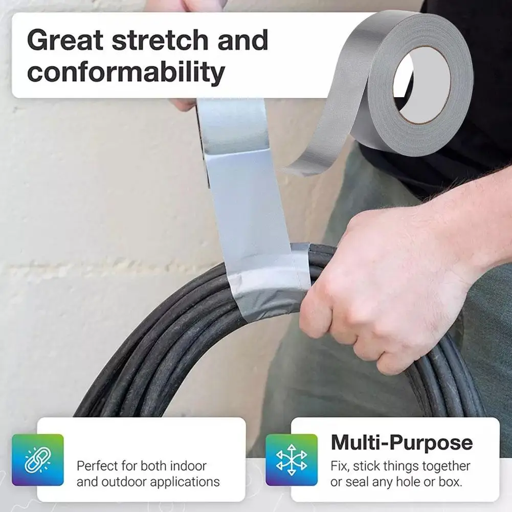 20 40/60/80/100 mm Super Sticky Cloth Duct Tape Teppichbindung Boden Heavy Duty Industrieklebeband Reparaturbündel