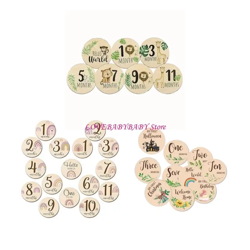 

Деревянные карты для детской фотографии. Отслеживание роста двойной дизайн 4xbc