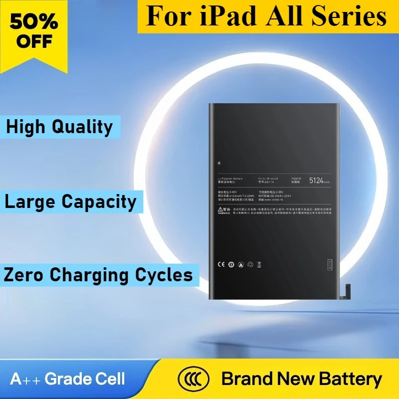 Battery For iPad Mini 5 4 3 2 1 Lithium Polymer Tablet Battery A1432 A1490 A1455 A1600 A1550 A1538 A1489 A1445 A2126 A2133
