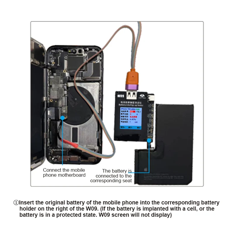 OSS W09 Pro V3 Battery Life Pop-up Tester for iP11 12 13 14 15 Pro Max Solve Battery Pop-up Modify Battery Efficiency 100%