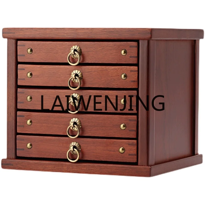 RWJ Rosewood Drawer Brick Tea Box Multi-Layer Storage Box Tea Cabinet Tea-Allocating Tray Review Plate