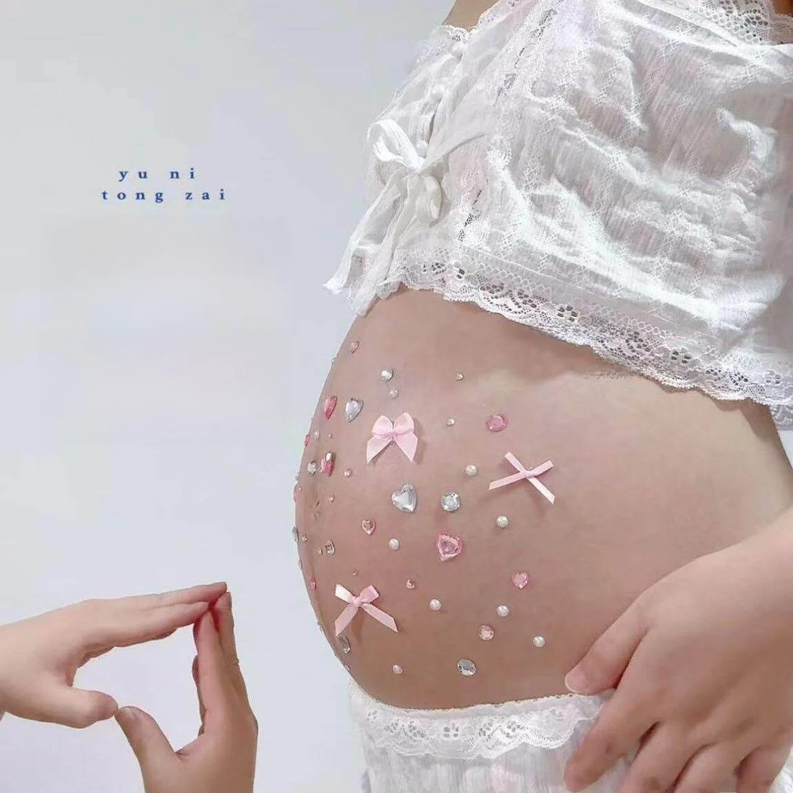 Diamond Stickers Maternity Selfie Props Cute  Belly Stickers Atmosphere Photography Decorations Paper Products