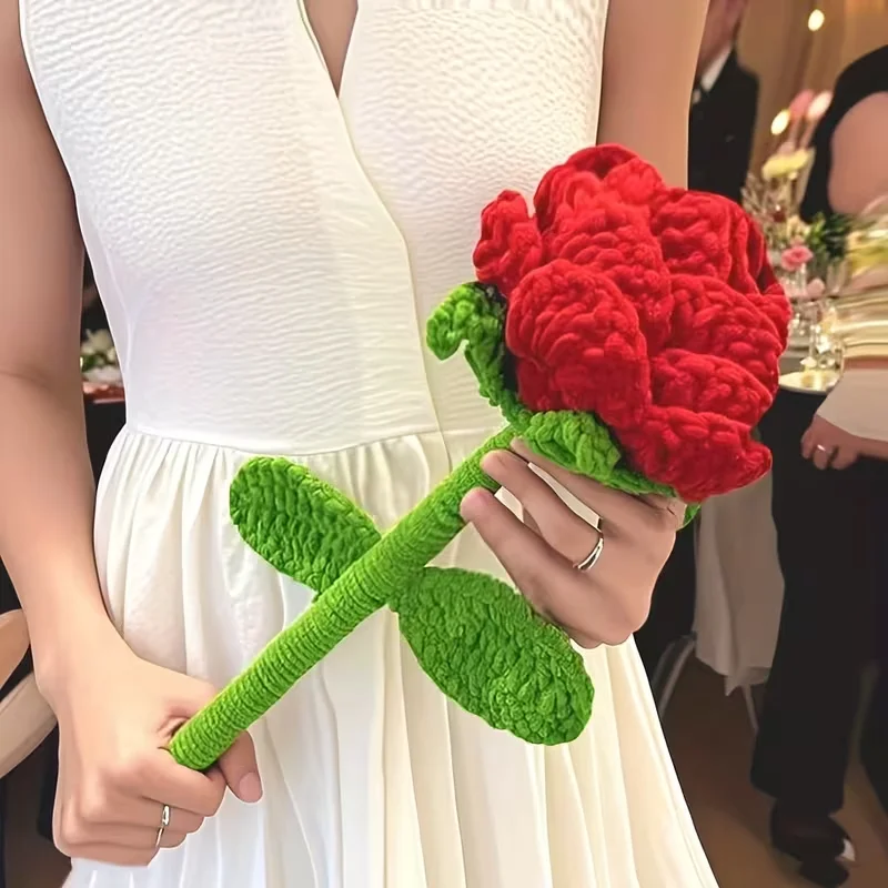 Handgefertigte Große Sonnenblumen- und Nelkensträuße, Realistische Rote Rosen, Valentinstag-Hochzeit, Muttertagsdekoration – Detail 3