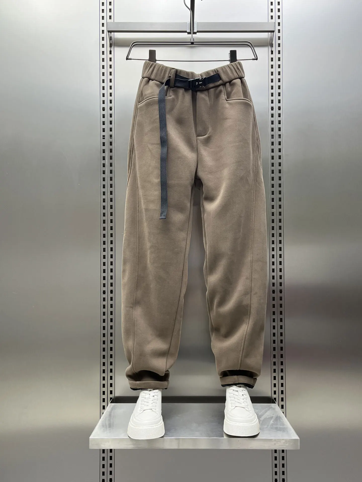 

Мужские повседневные брюки с флисовой подкладкой, свободного кроя, спортивные брюки Harlan Sle, однотонные спортивные брюки, осенне-зимняя новинка