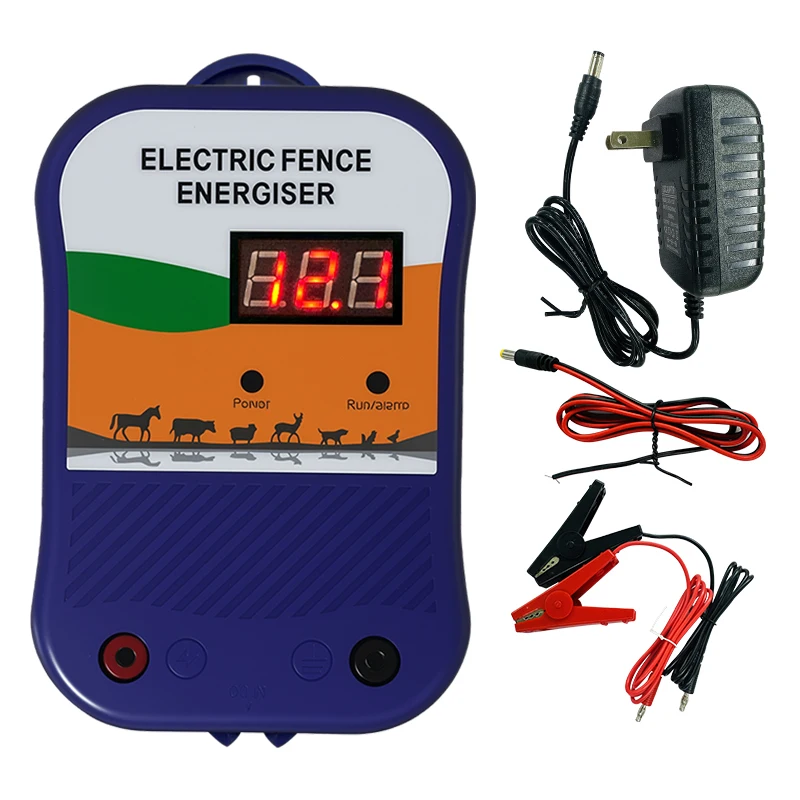 

Electric Fence Kit 1.5 Joule with Lcd Display, Electric Fence Energiser Electric Fence Cattle for Animals
