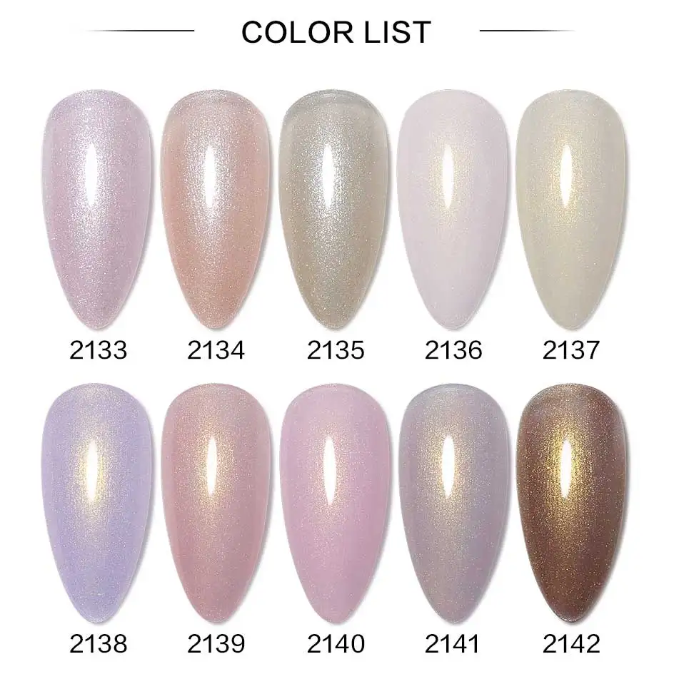 Clou Beaute Irisierender Perleffekt Glitzer-Farbgel Nagellack Auroras UV-Gel Lack Semi-Permanente Maniküre Fadenschale – Detail 3