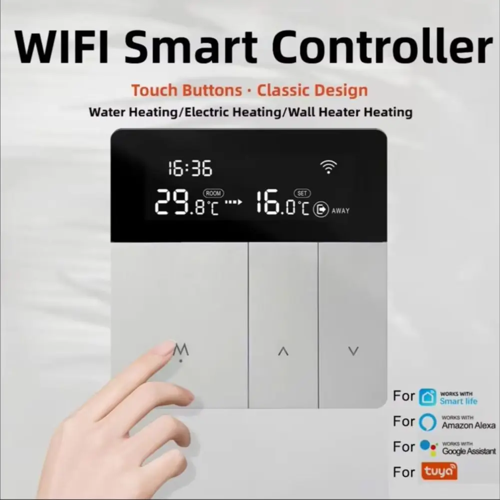 

For Tuya WiFi Smart Thermostat Electric Floor Heating TRV Water Gas Boiler Temperature Voice Remote Controller Googles Alexas