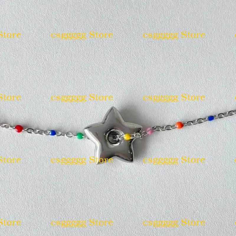 9hjk Perles d'espaceur en acier inoxydable Charme étoile pour les boucles d'oreille bricolage Bracelets Bijoux pendentif