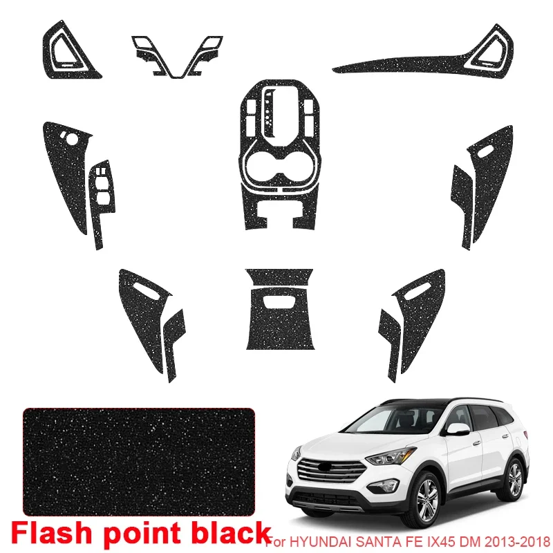 

For Hyundai SANTA FE IX45 DM 2013-2018Car Carbon Interior Sticker Window Lifting Panel Decal Gear Door Protective Film Accessory
