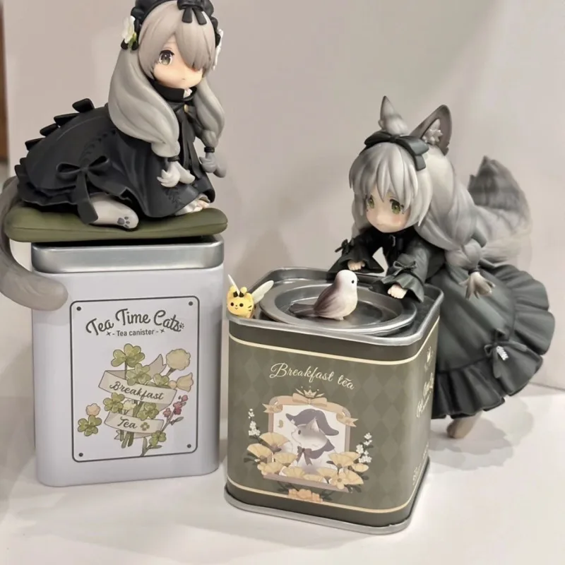 

Tea Party Cat Figure Tea Can Cat British Shorthair Figure Model Desktop Ornament Birthday Gift