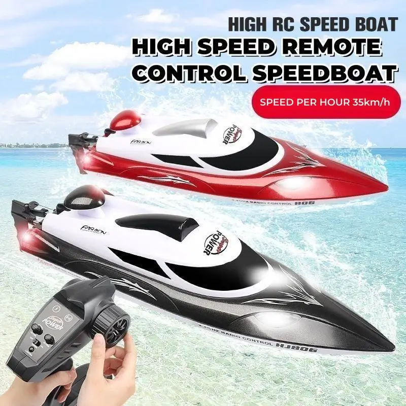 

New Hj806 Electric Rc Boat 35km/h High Speed Radio Remote Controlled Speedboat Racing Ship Steerable Boats Adults Rc Toy