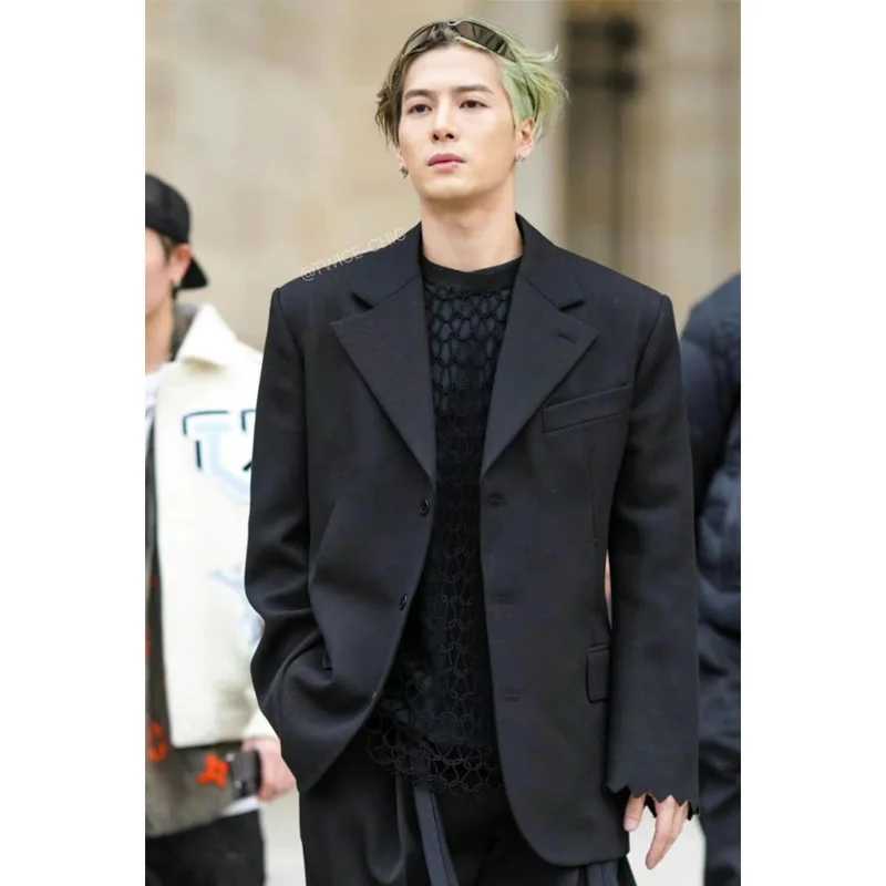 

New Fashion Celebrities loose fit solid Suit Jacket Plus size long sleeve coats outerwear 7180