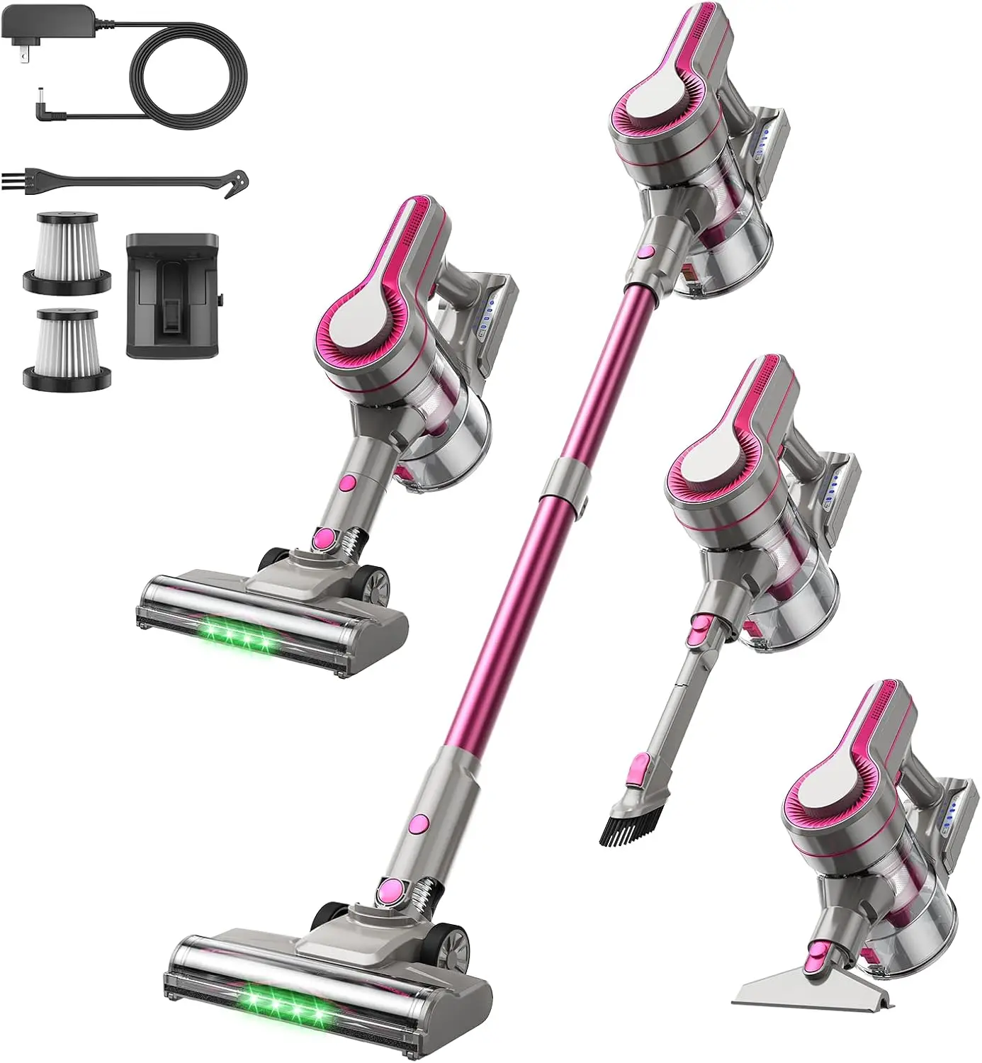 600W/50Kpa Cordless Vacuum Cleaners for Home, 50Mins Stick Vacuum with Self-Standing,Anti-Tangl,Lightweight Wireless Vacuum for Hardwood Floors Carpet Pet Hair Car