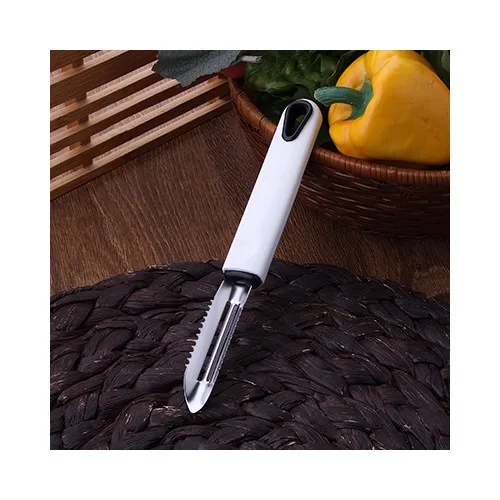 Evvehediyelikeşya Stainless Steel White Fruit Vegetable Reamer and Peeler