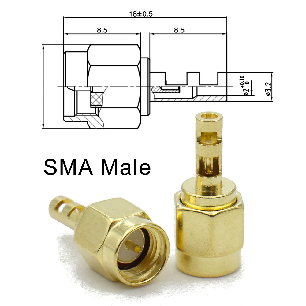 2/6pcs SMA Male Female RF Connector RP SMA  Nut Bulkhead Double Sash Casement Window Connector Straight Cable 50 Ohm
