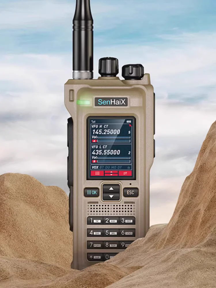 SenhaiX-walkie-talkie original de GT-12, Radio bidireccional, Banda Dual, VHF/UHF/AM/FM, 2W/5W/10W, 960 canales