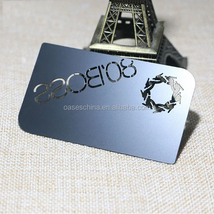 

Custom Laser Engraving Logo Black Metal Card Gift Credit Card Size Blank Metal Nfc Business Cards