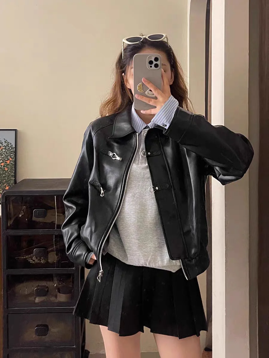 

Куртки-бомберы, женская куртка цвета хаки, осенняя, черная, на кнопках, профессиональный пояс, офисная, простая, многослойная, современный, минималистичный, OL Chic