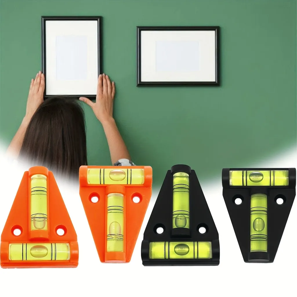 

4Pcs T-Level Bubble Levels – Cross Check, Non-Slip Heavy-Duty for RV, Photo, Construction