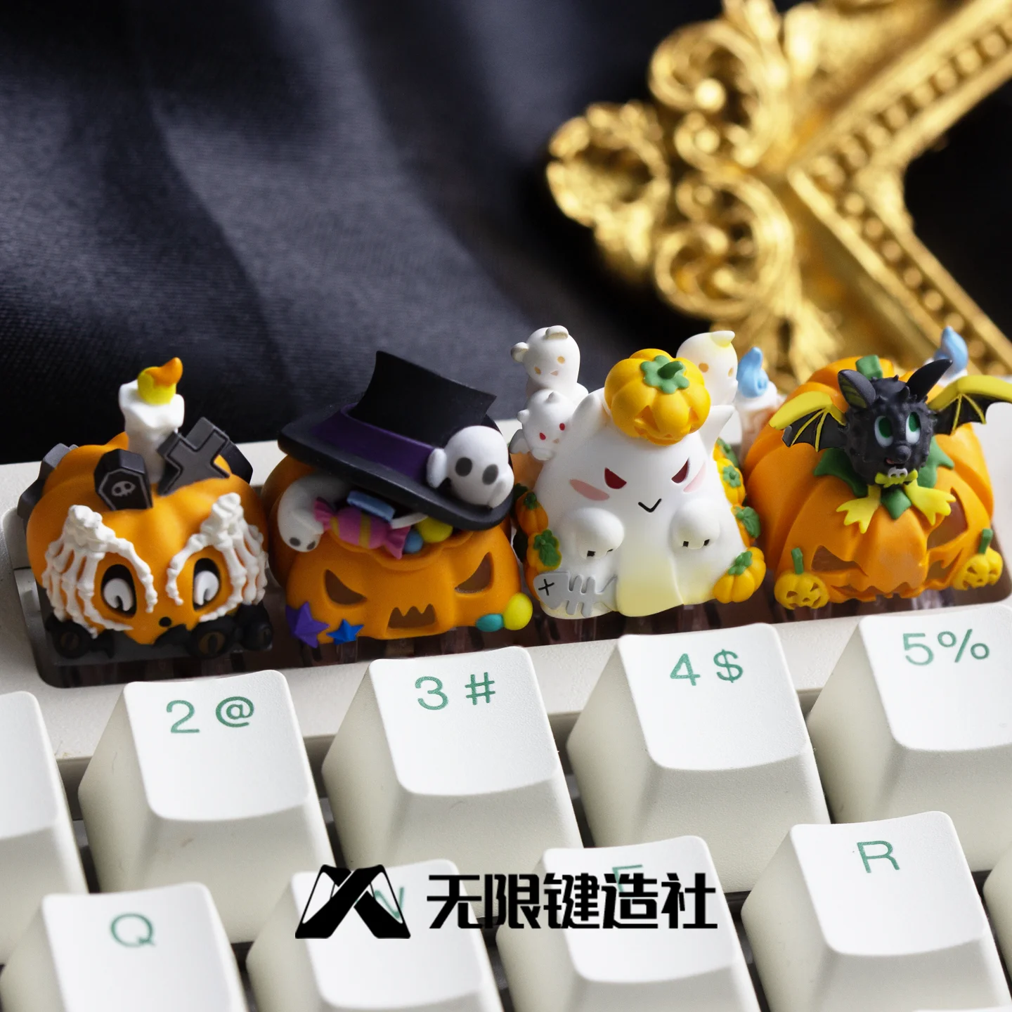 LOBO Original Halloween Pumpkin Series Keycap resina accesorios de teclado mecánico Keycap ESC reemplazo teclado decoración OEM R4