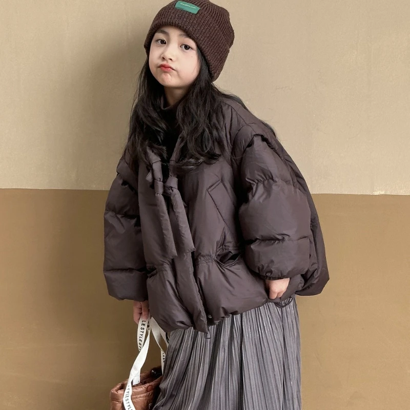 

2025 Winter Hot Selling Girls' Detachable and Versatile Design Solid Color Warm Cotton Clothes