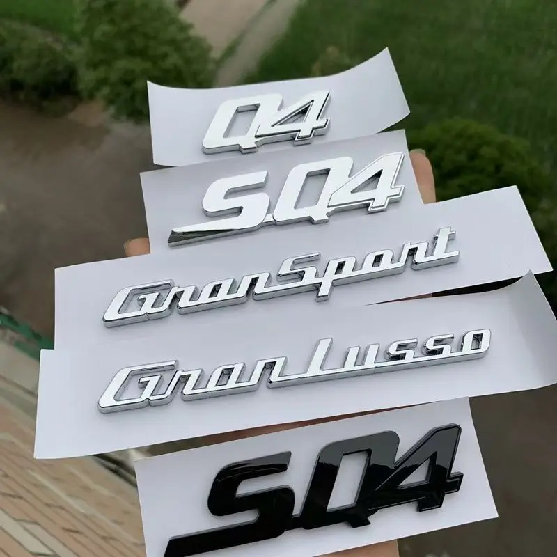 

ABS Car Rear Trunk Letters Logo Emblem Badge Sticker For Maserati Gransport Granlusso Quattroporte GTS SQ4 Q4 Granturismo Sport