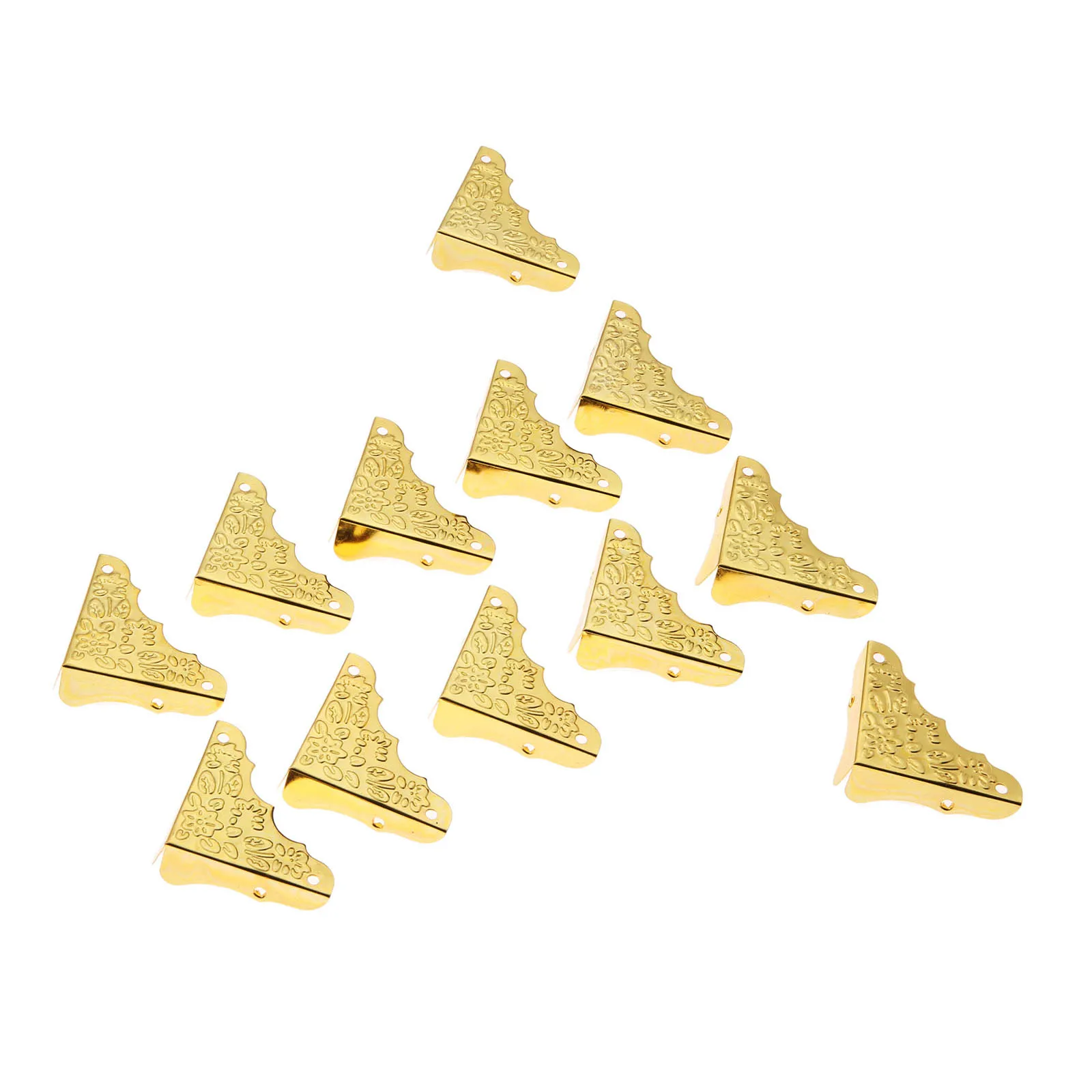12PCS 37*37mm Retro Corner Decorative Protectors With Screws For Decorative Wooden Jewelry Chest Table Photo Picture Frame