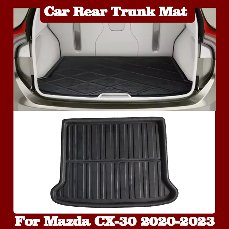 

Автомобильный коврик в багажник для Mazda CX 30 2022 Аксессуары CX-30 CX30 DM 2020 ~ 2023 Поднос для багажника Водонепроницаемый коврик для пола Автозапчасти