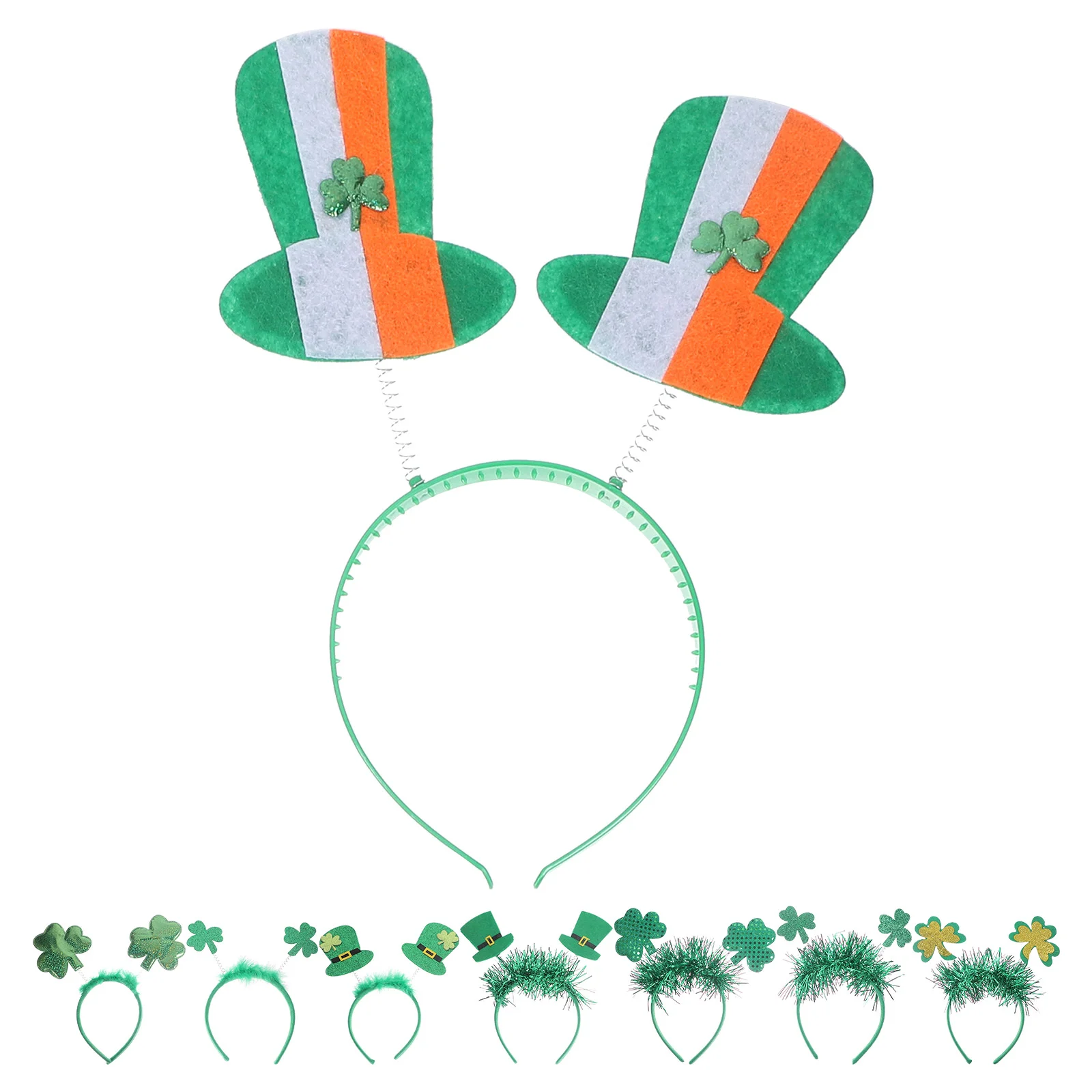 

8 Pcs Green Shamrock Irish Festival Headbands St Patrick Day Accessories