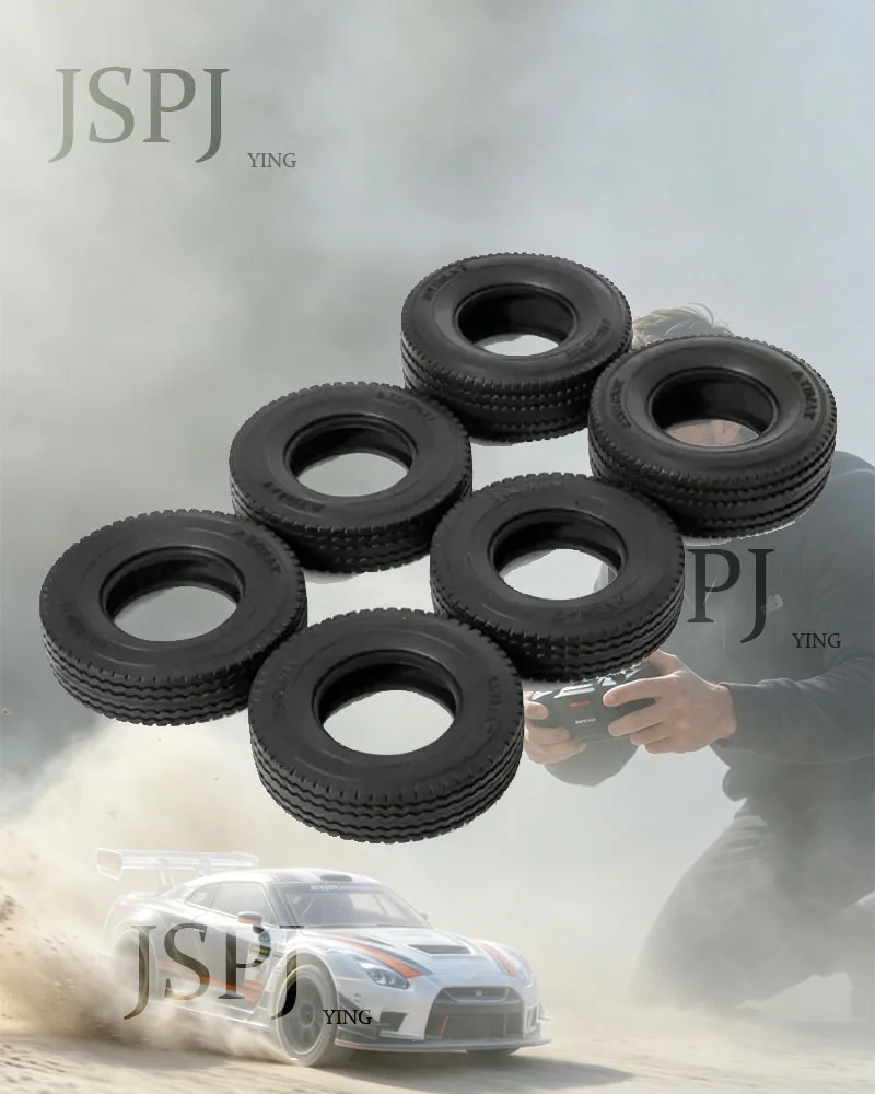 High Grip Wear Resistant Rubber Tyres 1/14 RC Truck Realistic Simulation Tires DIY Mod Accessories Compatible Tamiya Trailer Tru