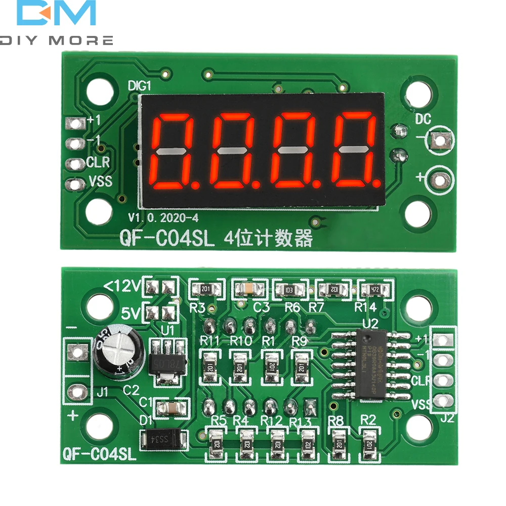 Module de compteur de tubes numérique DC 4-25V 0-9999, 0.36 pouces, LED, commutateur de bas niveau, Module de comptage, réinitialisation d'addition et de soustraction