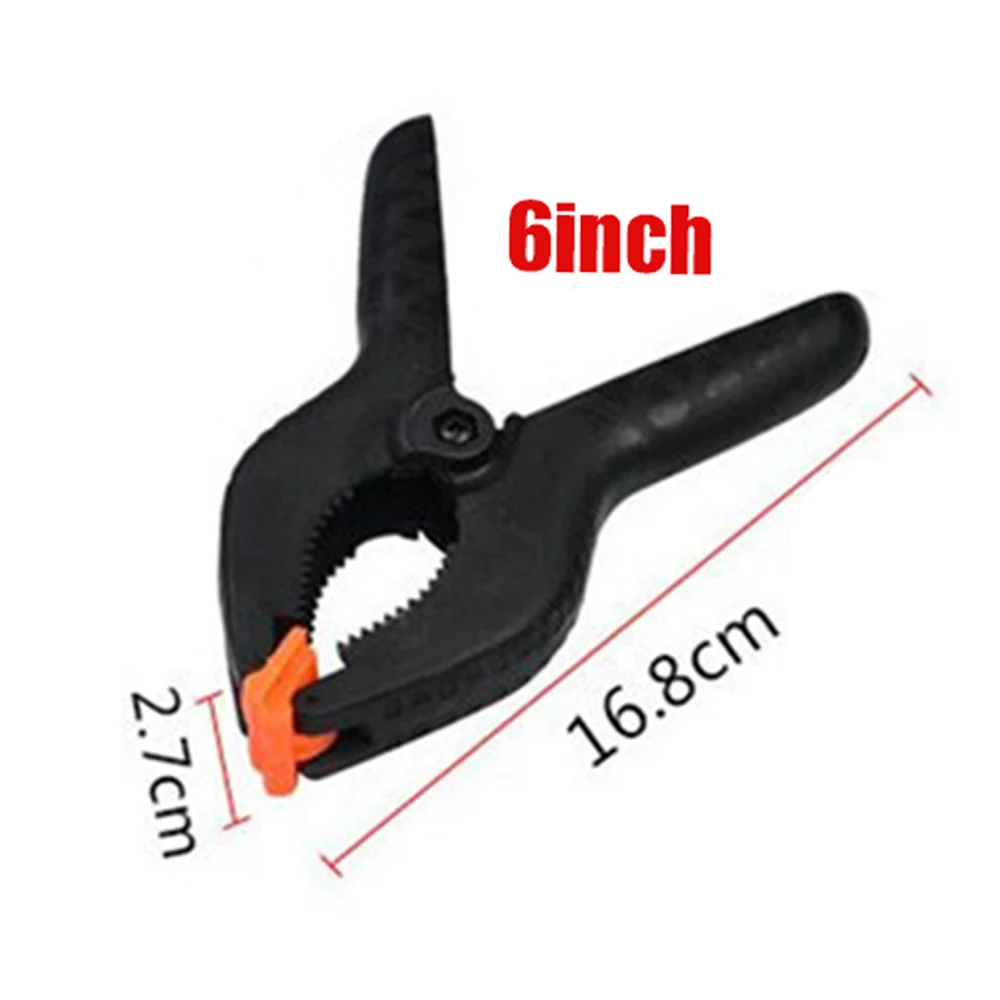 Spring Clamp Nylon Plastic Woodworking Tool For Photo Background Clip DIY Modeling Manufacturing Black 3 4 6 9 Inch Hand Tools