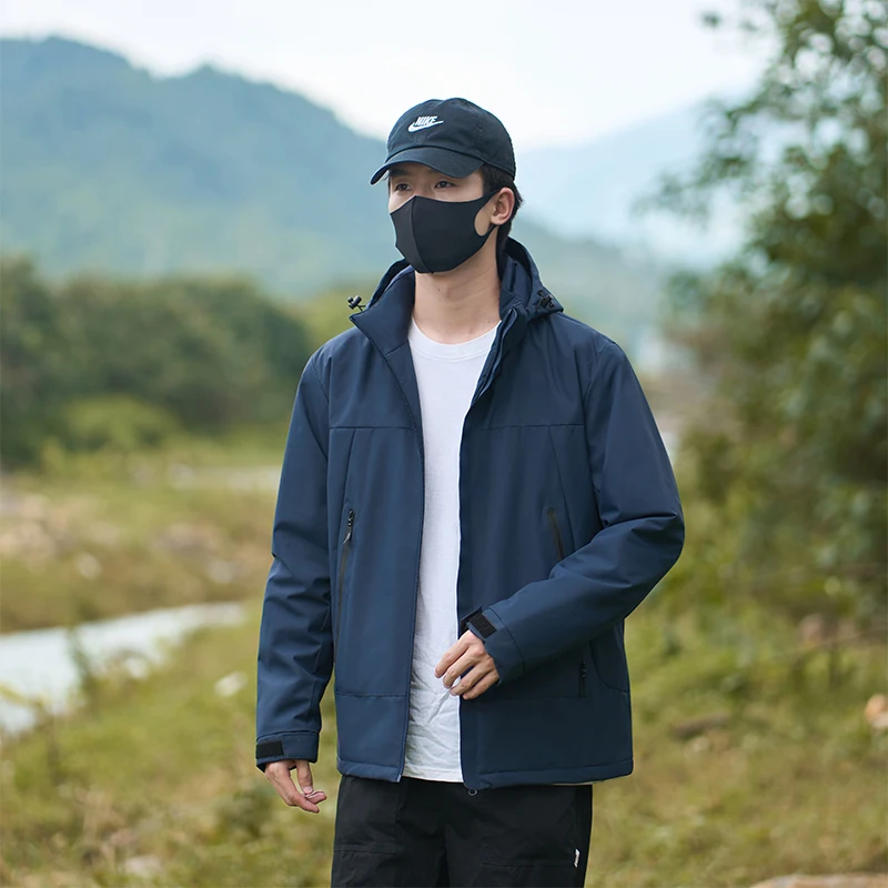 

С длинным рукавом для женщин и мужчин, уличное водонепроницаемое свободное пальто, кардиган, осень-зима, новая повседневная ветрозащитная ветровка, куртка с капюшоном для пары