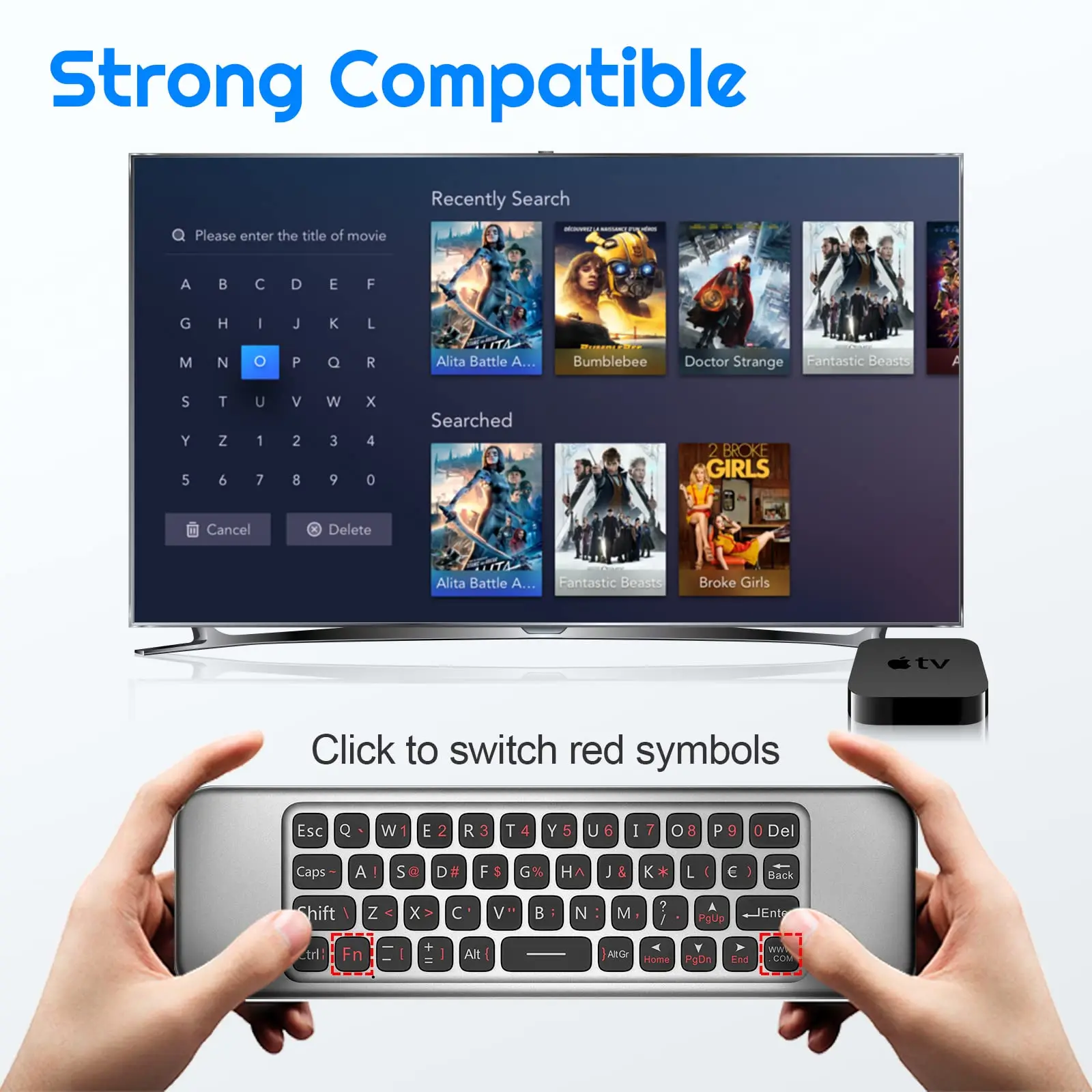 W3 Voice Air Mouse Remote Control 2.4G  English Arabic Handheld Mini Wireless Keyboard  for  Android TV BOX Windows PC