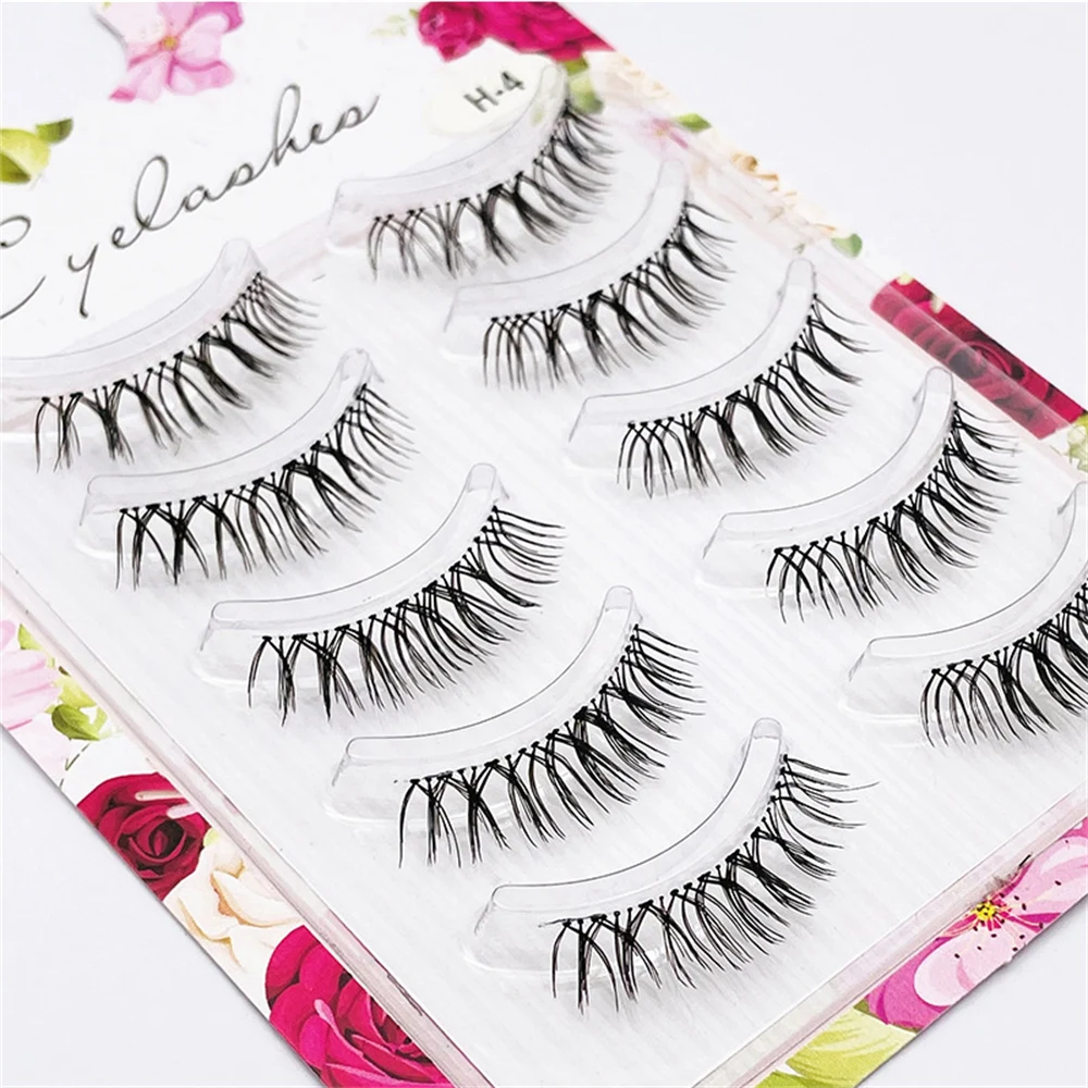 Eye Makeup Daily Attire Five Pairs False Eyelashes Cosmetics Curled Eyelashes Bride Beauty Products Natural Transparency