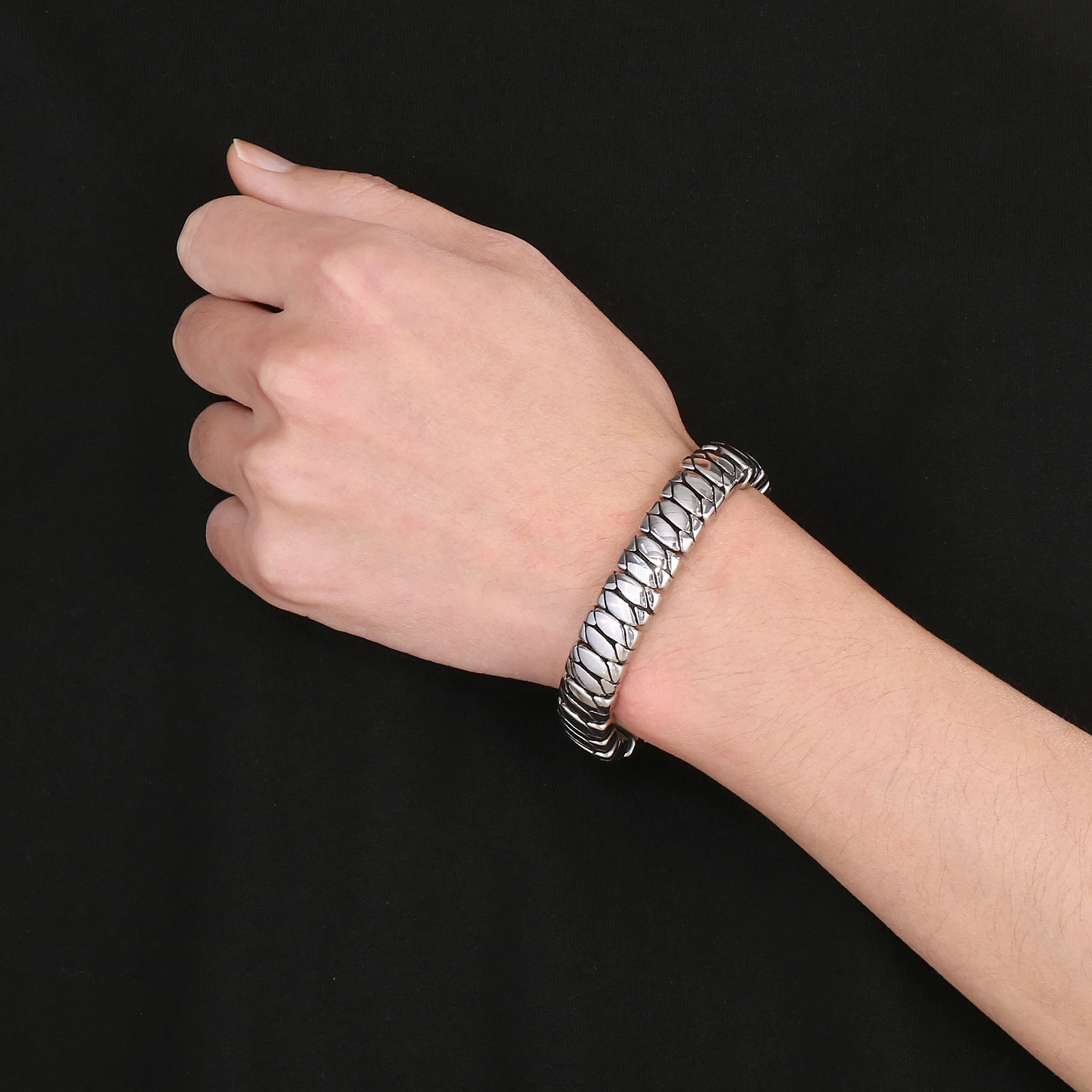 KALEN 12mm Special Cowhide & Stainless Steel Bracelet for Men Punk Stone Charm Cutting Bracelet Trendy Jewelry Gift Wholesale