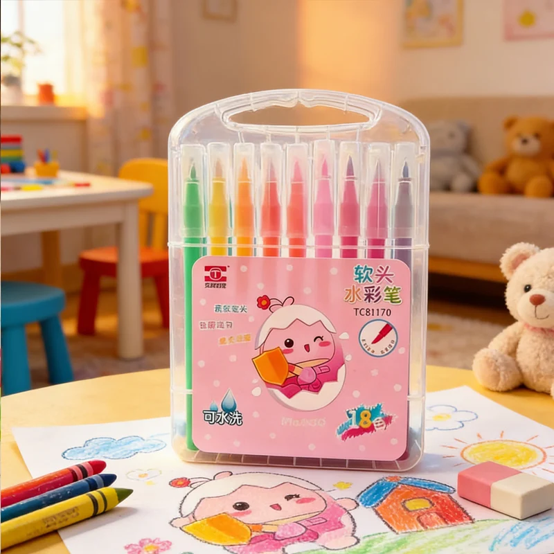 

Набор мягких акварельных ручек для детей, для рисования манги, художественные принадлежности, цветные маркеры, акварельные ручки