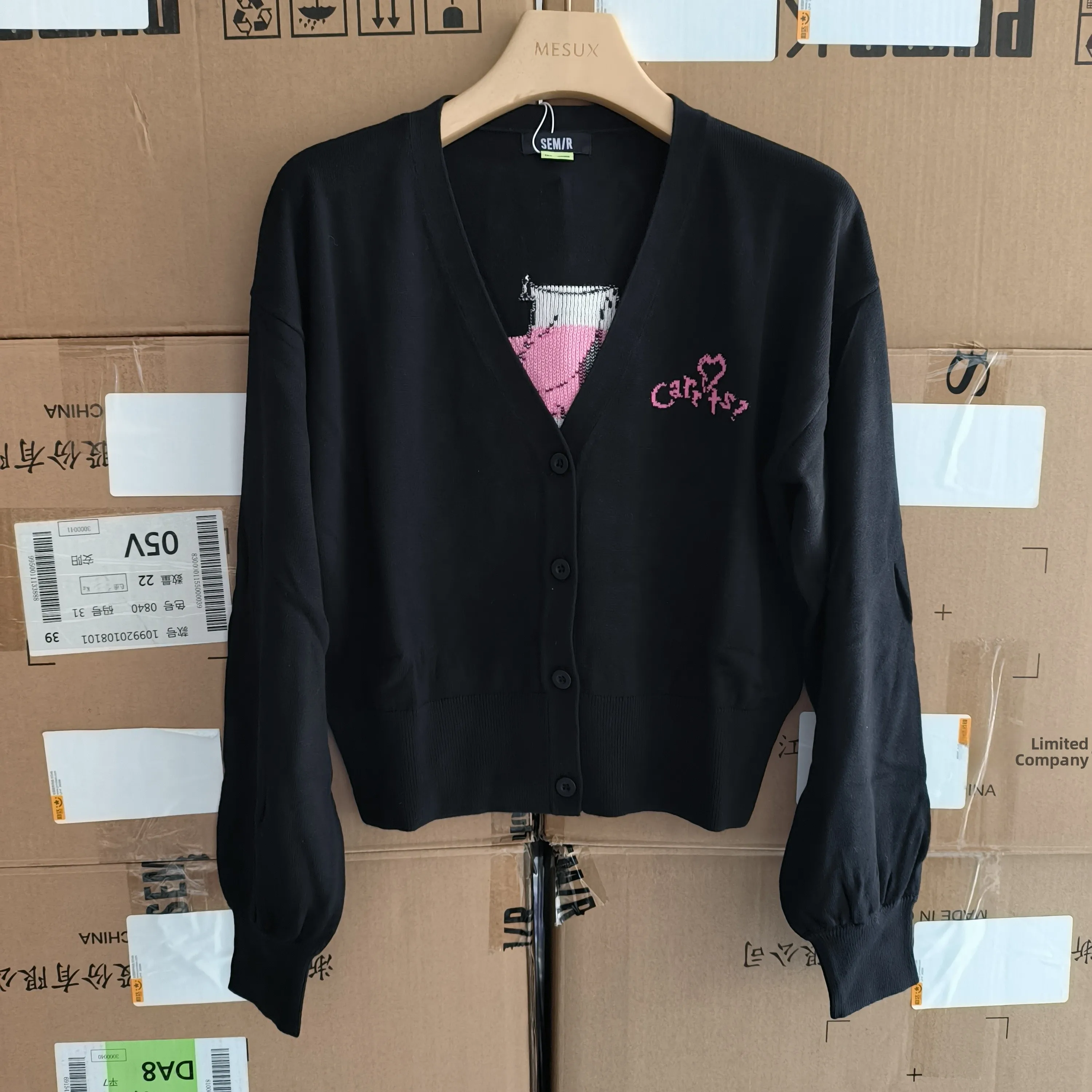 Mena Sweet Loose Damen-Pullover, Strickjacke, Kaninchen-Muster, bequem, weiches Material, Frühlingsfaion, Damen-Strickwaren